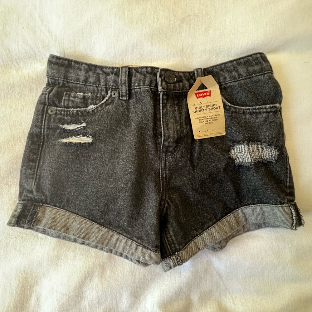 Girls Levi's Distressed Girlfriend Shorty Shorts